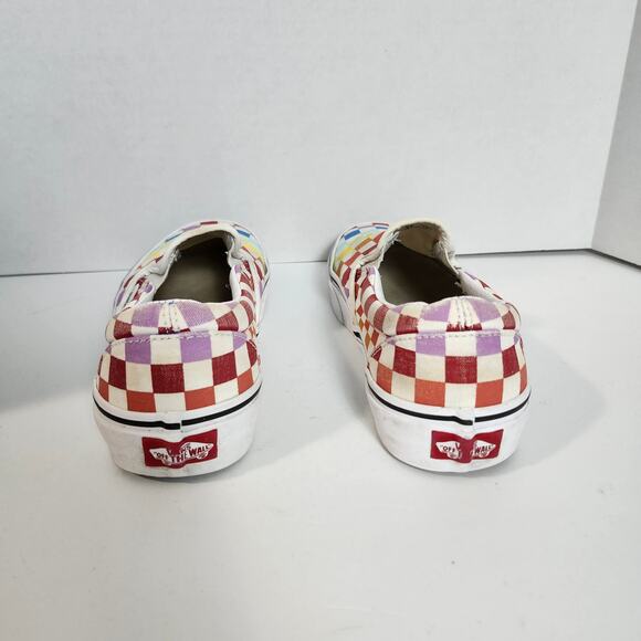 Vans Rainbow Checkered Canvas Slip-On Sneakers Sz US Men 6.5 / US Women 8 - Picture 4 of 6
